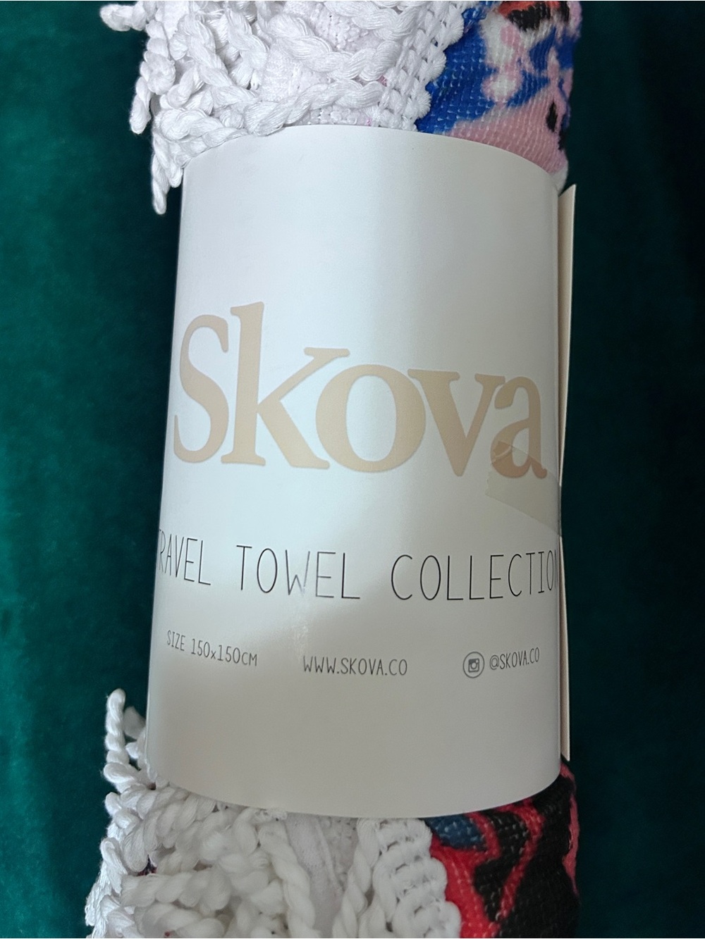 White and Multi Travel Towel -